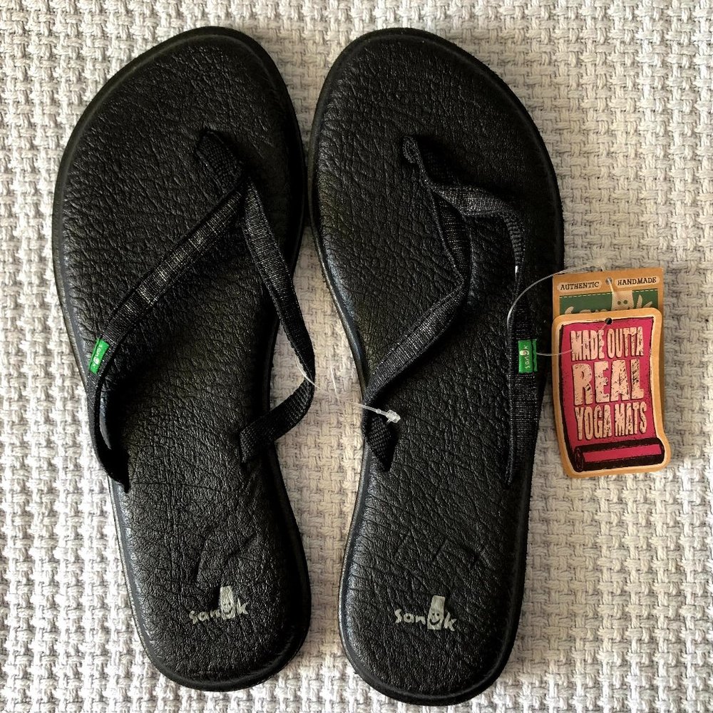 NWT Sanuk Yoga Spree 2 Black Sandal Women's 9